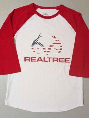 NWT kids large RealTree patriotic raglan shirt